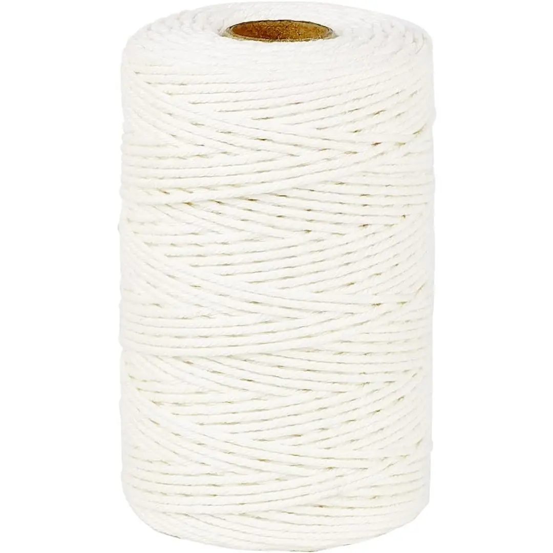 [USA Stock] - Cotton Butchers Twine String 500 Feet 2mm Twine for Cooking Food Safe Crafts Bakers Kitchen Butcher Meat Turkey Sausage Roasting Gift Wrapping Gardening Crocheting Knitting