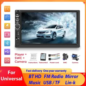 7 Inch Autoradio 2 Din Car Radio for Universal MP5 MP3 Multimedia Player Touch Screen FM BT AUX Camera USB TF Mirror Link