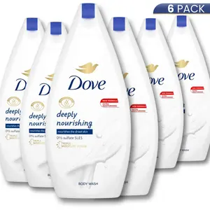 Dove Body Wash Deeply Nourishing (6 Pack) 15.2oz / 450ml - Moisturizing and Refreshing