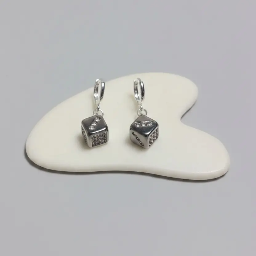 Gold/Silver Dice Earrings