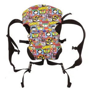 KidsEmbrace Justice League Chibi Deluxe Baby Carrier with Hood Ergonomic Design for 7.7-26.4lbs Safe Polyester & Mesh Material 3 Carry Positions Adjustable Hood