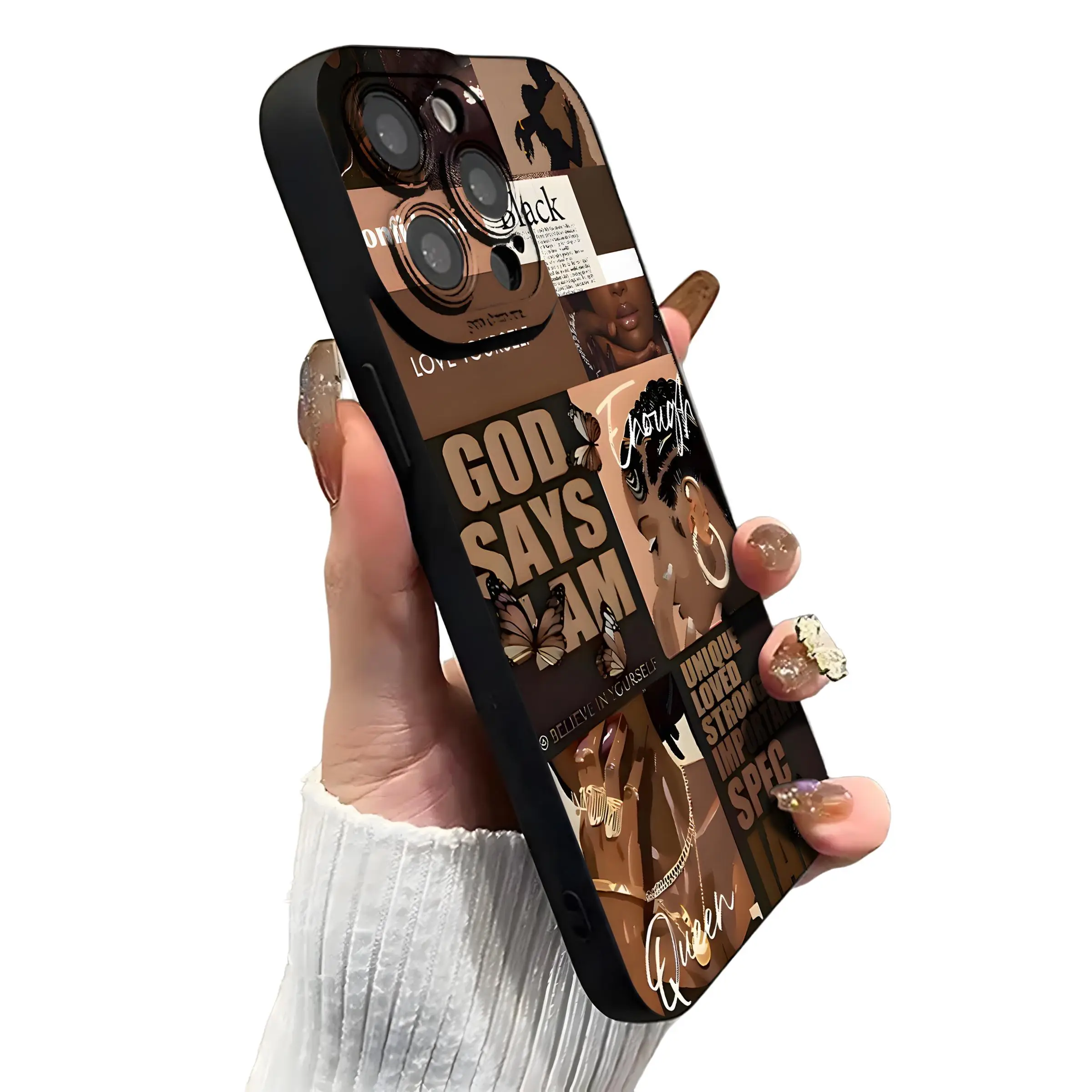 Girl Pattern Phone Case, Shockproof Phone Protective Cover, Fashion Phone Accessories Compatible with iPhone 11 12 13 14 15 16 Pro Max