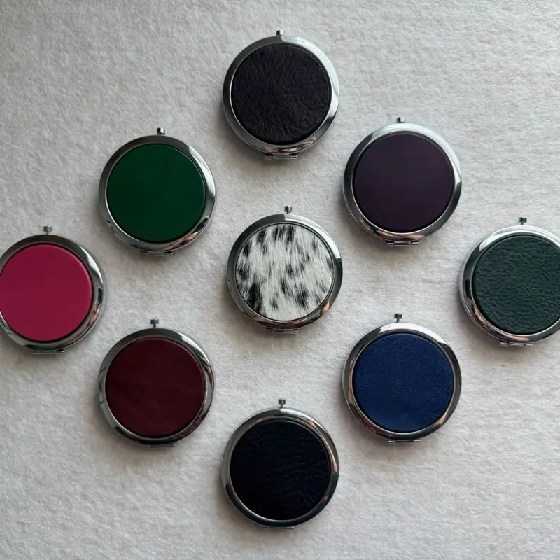 Grace Within- compact Leather Mirror