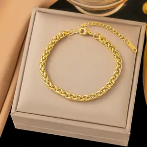 Golden Circle Wristband Elegant Hip Hop Chain Bracelet Fashion Trendy Christmas New Year Gift