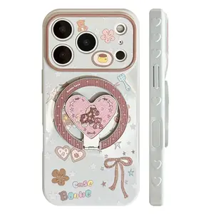 Flash Powder Phone Case for iPhone 16 17 13 15 14 12 11 Pro Max Plus Protective Cover Magnetic For Magsafe Wireless Charging