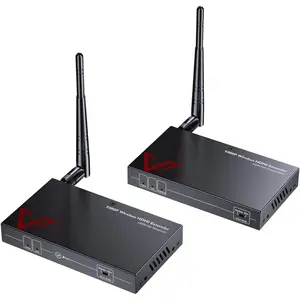 A   HDMI Extender 200m/656ft, 1080P HDMI Transmitter & Receier, No  Setup, IR Remote, HDMI Loop-Out, Optional Wired Mode 120m Cat6 for  & Office