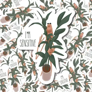 I'm Sensitive Marcus the Worm Sticker, Funny VRChat Sticker, Meme Sticker