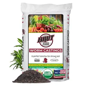Brut Organic Worm Castings – 5 LB – Natural Nutrients, Fertility Builder, Plant Food for Potting Soil, Garden Soil, Indoor and Outdoor Use