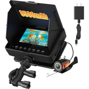 Underwater Fishing Camera, 1200TVL 4.3" HD Fish Finder Camera with 30M/98FT Cable, 3X Zoom, 6 White & 6 IR LEDs for Ice Fishing, Sea & River, 10H Battery, Portable Video Aquarium Camera