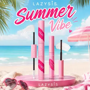 Lazysis [New Upgrade] Waterproof Triple Action Lash Cluster Eyelash Glue - 2-in-1 Bond & Seal, Strong-Hold, Fast-Dry, Beginner-Friendly Cosmetic Adhesive, Includes Makeup Remover, Ideal for Everyday & Special Occasions