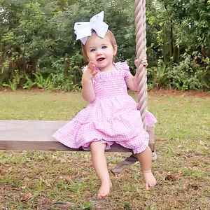Light Pink Gingham Willow Bloomer Set