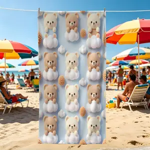 1Pcs Cartoon Animal Print Beach Towel, Multiple Styles, Quick Dry & Absorbent Microfiber Towel, Lightweight Sand-Free Beach Blanket for Swimming Pool & Beach, Suitable for All People, Ideal Gift Choice