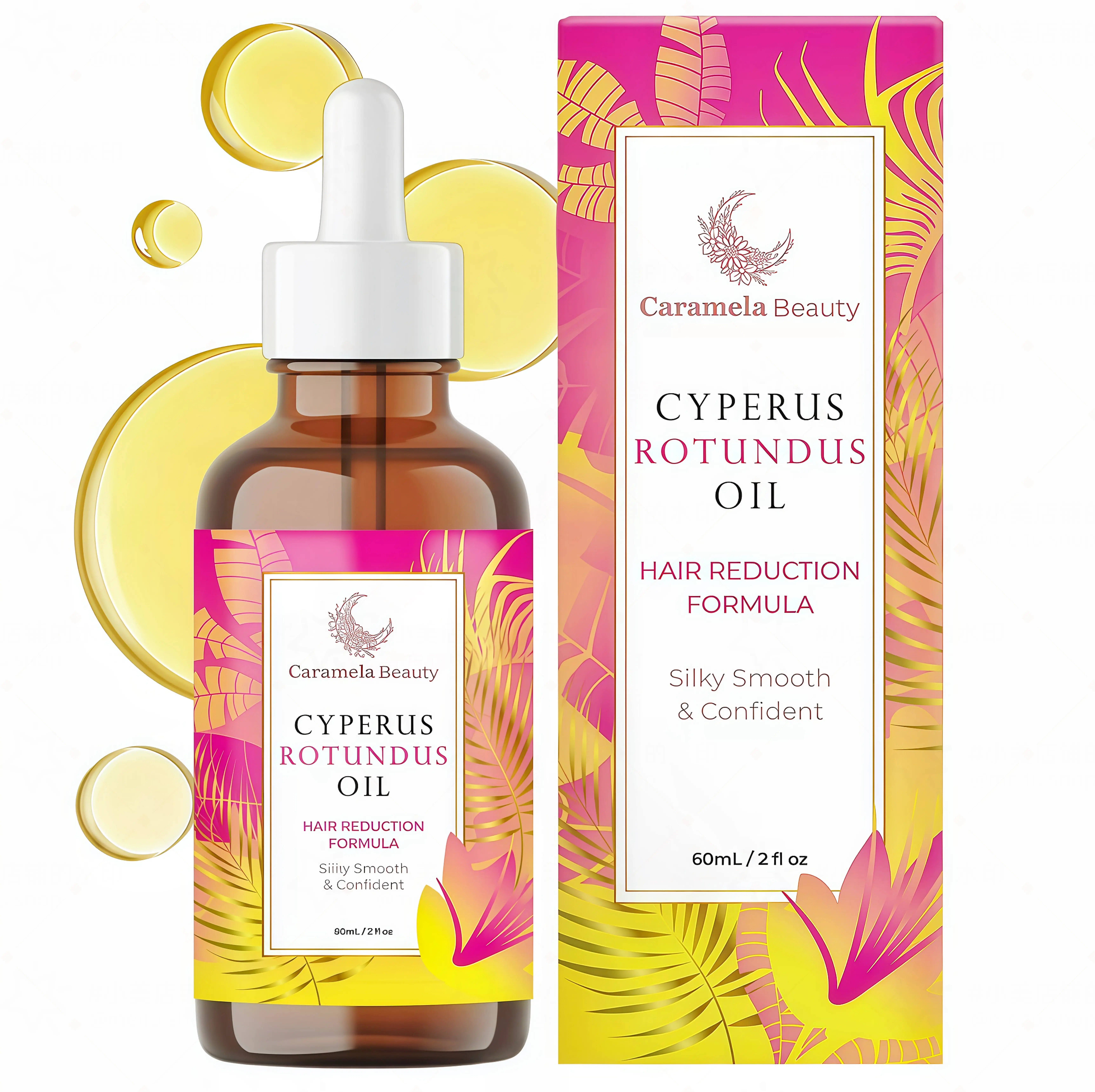 Caramela Beauty Cyperus Rotundus Oil for Natural Permanent Hair Reduction XX , Mild and Non-irritating Body Care Wax, Moisturizing & Soothing for Skin Care Depilatory, Unisex Hair Removal Cream oil, Daily Use Cosmetic Gentle Removal