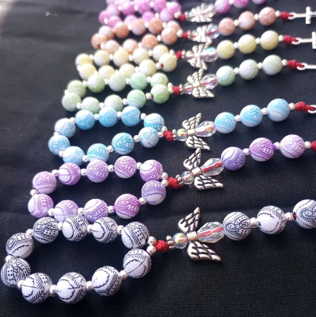 small pocket rosary. Rosario pequeño fe bolsa