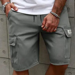 Men'S Fashion Solid Color Cargo Shorts | Suitable for Summer Outdoor Adventures and Casual Wear, Flap Pockets, Slanted Pockets Fabric with Pockets, Loose Fit