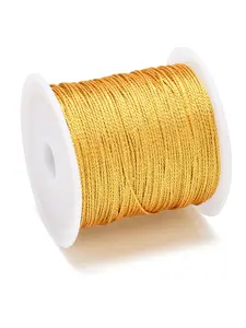 1 Pcs 0.2-1mm Gold/Silver Thread Macrame Cord Rope Bracelet Necklace Braided String For DIY Tassels Beading Shamballa String Jewelry Making Accessory Diy Jewelry Accessories