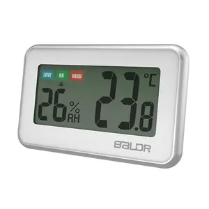 Baldr  Digital Wireless Mini Thermometer Hygrometer with Humidity Gauge, White