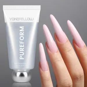 YOKEFELLOW PUREFORM Nail Extension Gel PF03 Baby Pink Light Pink Color HEMA-free TPO-free TMPTA-free 100% Pure Gel Poly Nail Gel for Professional Salon Use ( 50g/ 1.76 oz)