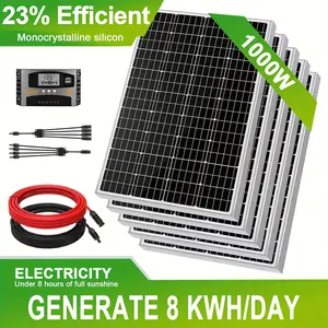 1000W Solar Panel Kit with Battery Charger for Motorhomes/Boats/Off-Grid Systems Featuring MPPT Controller for Off-Grid System Design in Motorhomes, Boats, Caravans, Trailers And Battery Charging