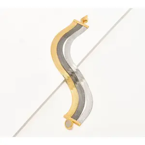 David Markstein Bronze 3-Row Flexible Herringbone Bracelet