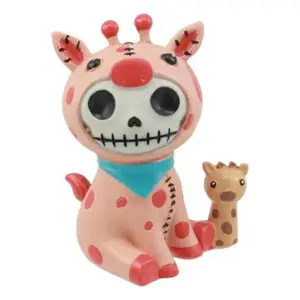 Furry Bones Kirin Pink Polkadot Giraffe Figurine 3"H Voodoo Skeleton Furrybones