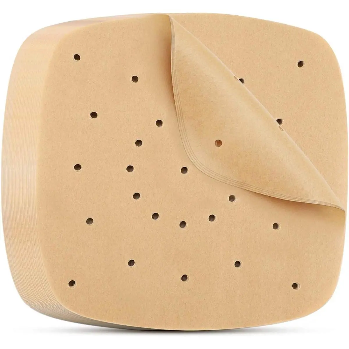 Perforated Parchment Paper, 200pcs 7 Inch Air Fryer Unbleached Filter Paper Square Air Fryer Disposable Paper Liners Bamboo Steamer Papers for Air Fryer and Steaming Basket