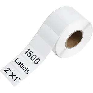 Direct Thermal Labels 2x1 Inch 1500 White Label per Roll for Barcode, Shipping Address Printing High-Capacity Adhesive Smudge-Resistant Inventory Stickers(1500, 2 * 1 White)