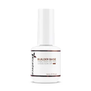 Nicedeco 7 in 1 Builder Base Strengthening Gel, 15ml UV/LED Clear Building Nail Gel in a Bottle for Nails Extension Gel Polish Nail Repair Nail Strengthen, Quick Extension Gel
