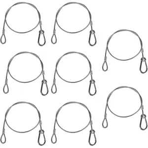 Stainless Steel Safety Cable Lock,Security Steel Cable Heavy Duty Cable Wire with Carabiner Lock Flexible Cable for Luggage Lock Hanging Light Plants Picture