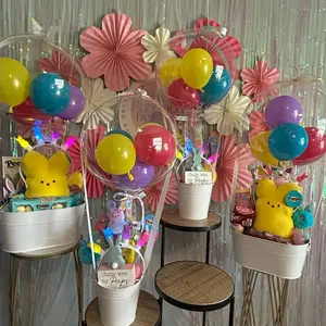 Custom Bobo Balloons - Festive Easter Decor with Peeps and Colorful Balloons for a Joyful Celebration