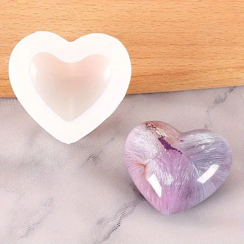 Silicone Heart Shaped Candle Mold, Handmade Silicone 1 Count Aromatherapy Plaster Table Ornaments Mold, DIY Candle Mold for Home Decor, Wax Melt, Candle Molds For Candle Making