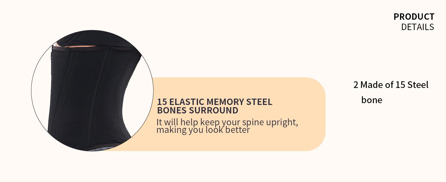 Faja Colombiana Women Waist Trainer Cincher Mesh Breathable Corset Steel Boned Shapewear with Zipper