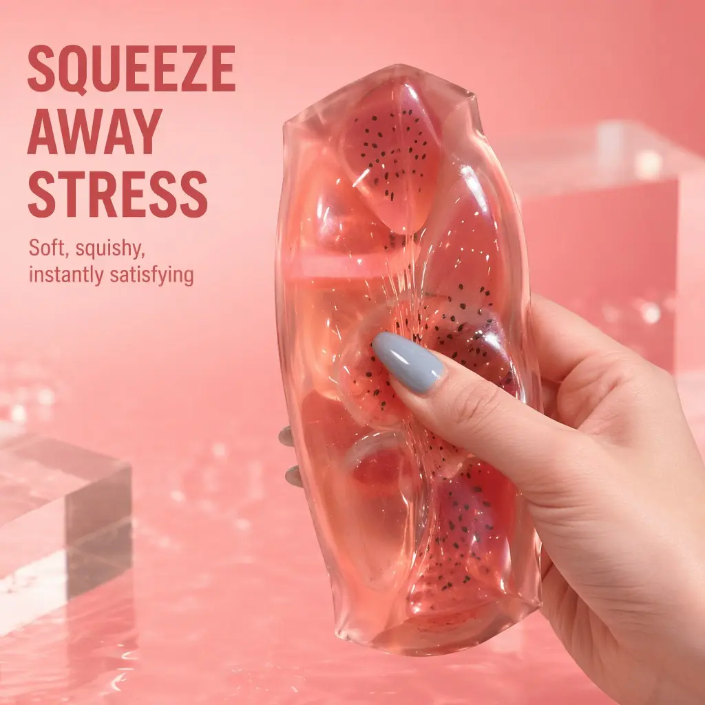 3-Styles TPR Squishy Fidget Toy - Realistic Peach, Watermelon, Honeydew Fruit Box - Satisfying ASMR Soft Squeeze, Unisex Anxiety & Emotional Release Collectibles - Holiday Gift for Squish Enthusiasts (Toys & Hobbies, Classic & Novelty Stress Relief)