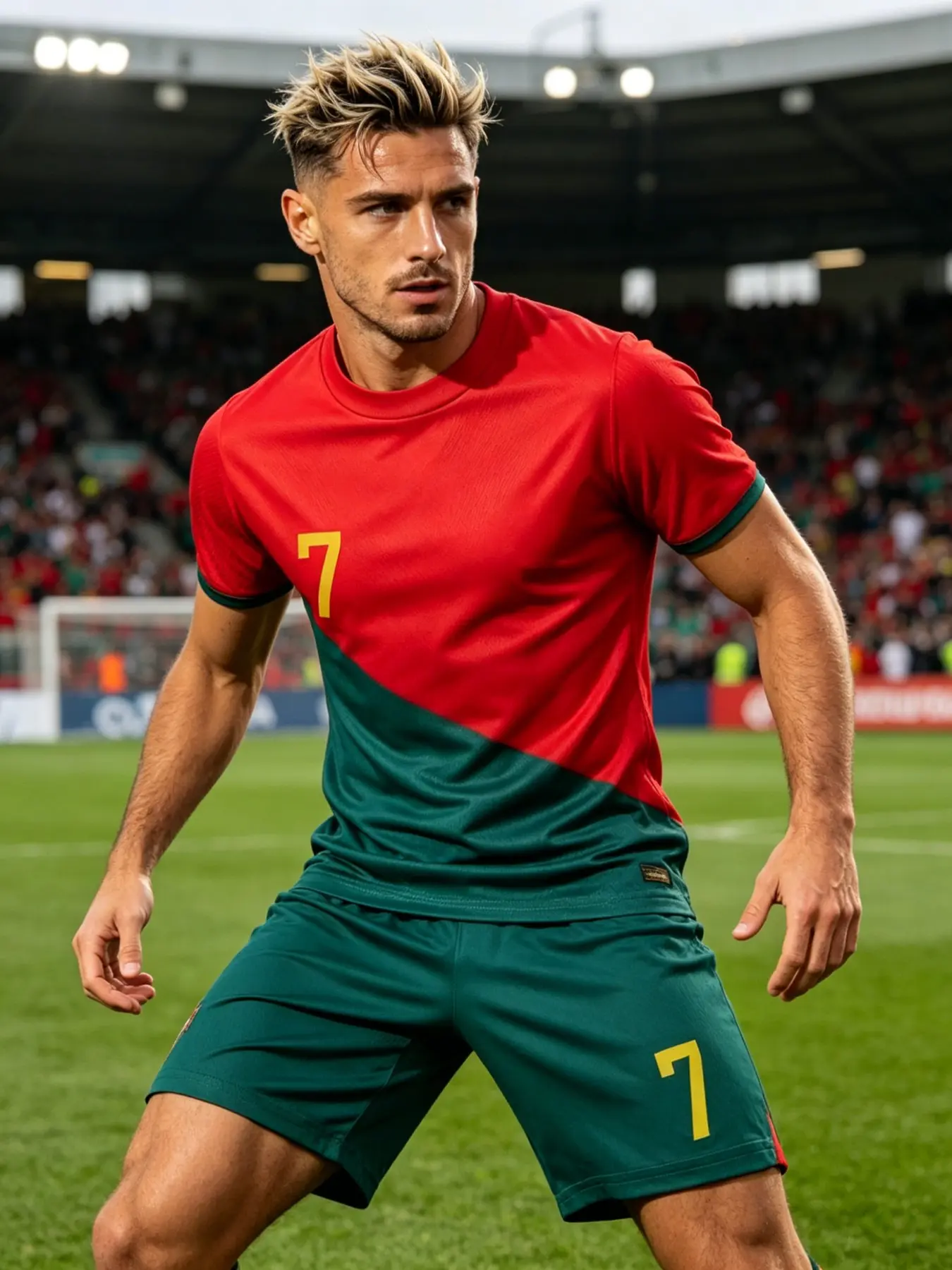 Men's Quick-Dry Soccer Set, Football Uniform, Sports Wear, 7-Number Jersey, Training & Match Gear, Short Sleeve & Shorts, Two-Piece, All Seasons Casual Wear