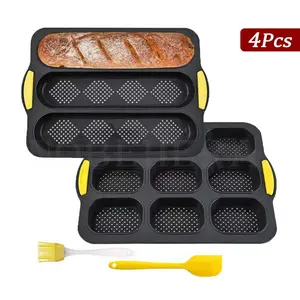 Silicone Bread Baking Set, Non-Stick Loaf Pan & Heat Resistant Rectangular Mold, French Style Bread Tray, Ideal for Homemade Bread Making