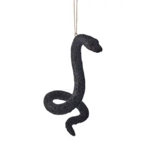 Fur Cobra Snake Ornament – Black