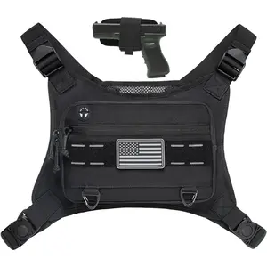 Sports Chest Pack for Men Front Chest Bag Fits Most Pistols Chest Pouch Harness for Running, Hiking, Workouts Vests Gear