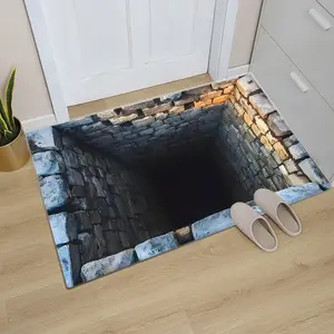 Optical Illusion Rug Vortex Design Doormat Washable Rug Kitchen Floor Mat Home Living Room Decor Carpet