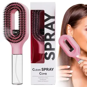 Curly Hair Detangling Comb with Fine Mist Spray, Prevents Breakage, Smooths Frizz, Designed for Curly Hair, Dry and Wet Use, Portable
