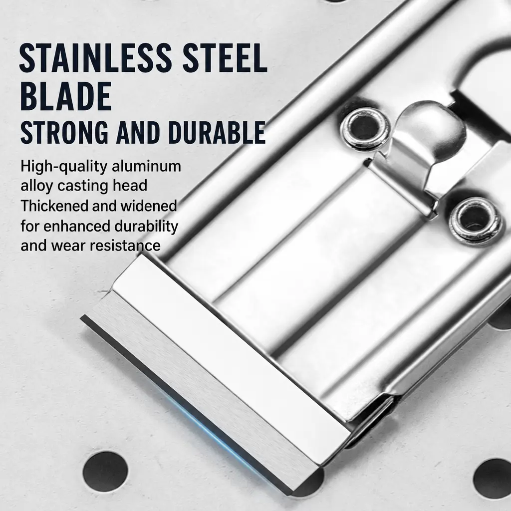 Razor Blade Scraper Tool, Windows, Glass Stovetop Paint Scraper 10PCS Stainless Steel Blades Bulit-in Blade Storage Container, Removing Paint, Adhesive, Stickers, Labels, Decal,Grease