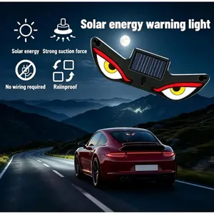 Auto Decorative Light, Car Rear Window Dynamic LED Display – Vampire Devil Eye Emoji Panel,Solar-Powered with Multiple Modes,