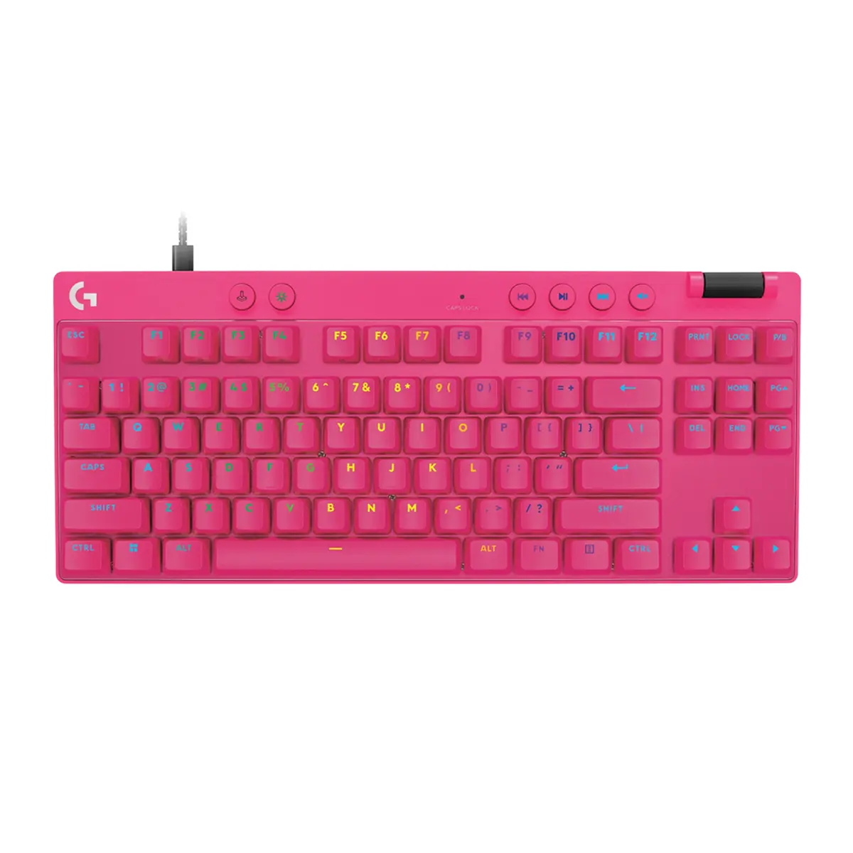 Logitech G PRO X TKL RAPID Tenkeyless Wired Gaming Keyboard With Magnetic Analog Switches, Rapid Trigger Mode, Adjustable Actuation, and Customizable RGB Lighting, Magenta
