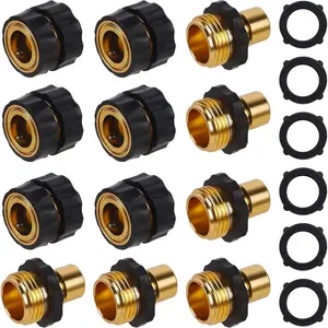 3/4 Inch Garden Hose Quick Connector,  Male and Female Quick Connect Garden Hose Fittings, Quick Release Water Hose Connector Fitting (6 Pack)