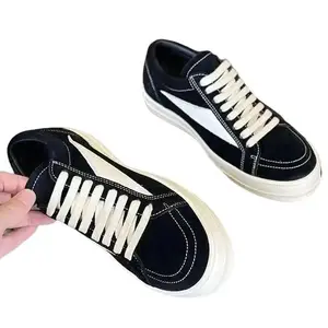 Outoor designer classic black and white Genuine leather Shoes size 35-47ro Low Top Gothic Casual trainers for Men and Women Cow Suede inverted triangle Flat retro Shoes