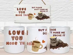 Funny Cat Coffee Mug 11oz Love You More Than Coffee Sarcastic Valentine Gift for Him Her Cute Cat Lover Ceramic Cup Durable Microwave Dishwasher Safe Printed Drinkware Coffee Tea Mug Humor Relationship Gift Idea Cozy Home Office Cup mugs
