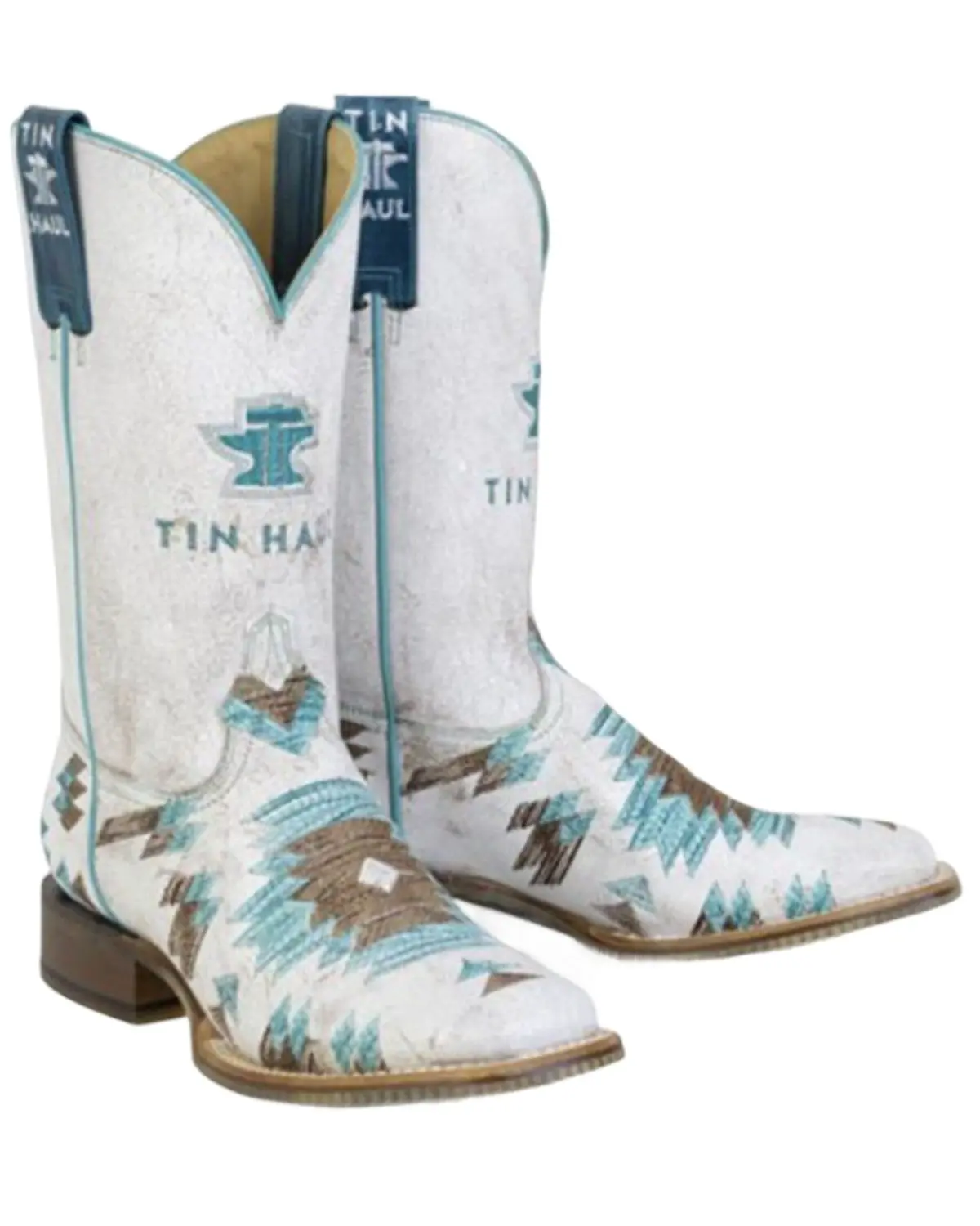 Tin Haul Women's Women'S Twisted Southwestern Print Western Boot Broad - 14-021-0007-1564 Wh