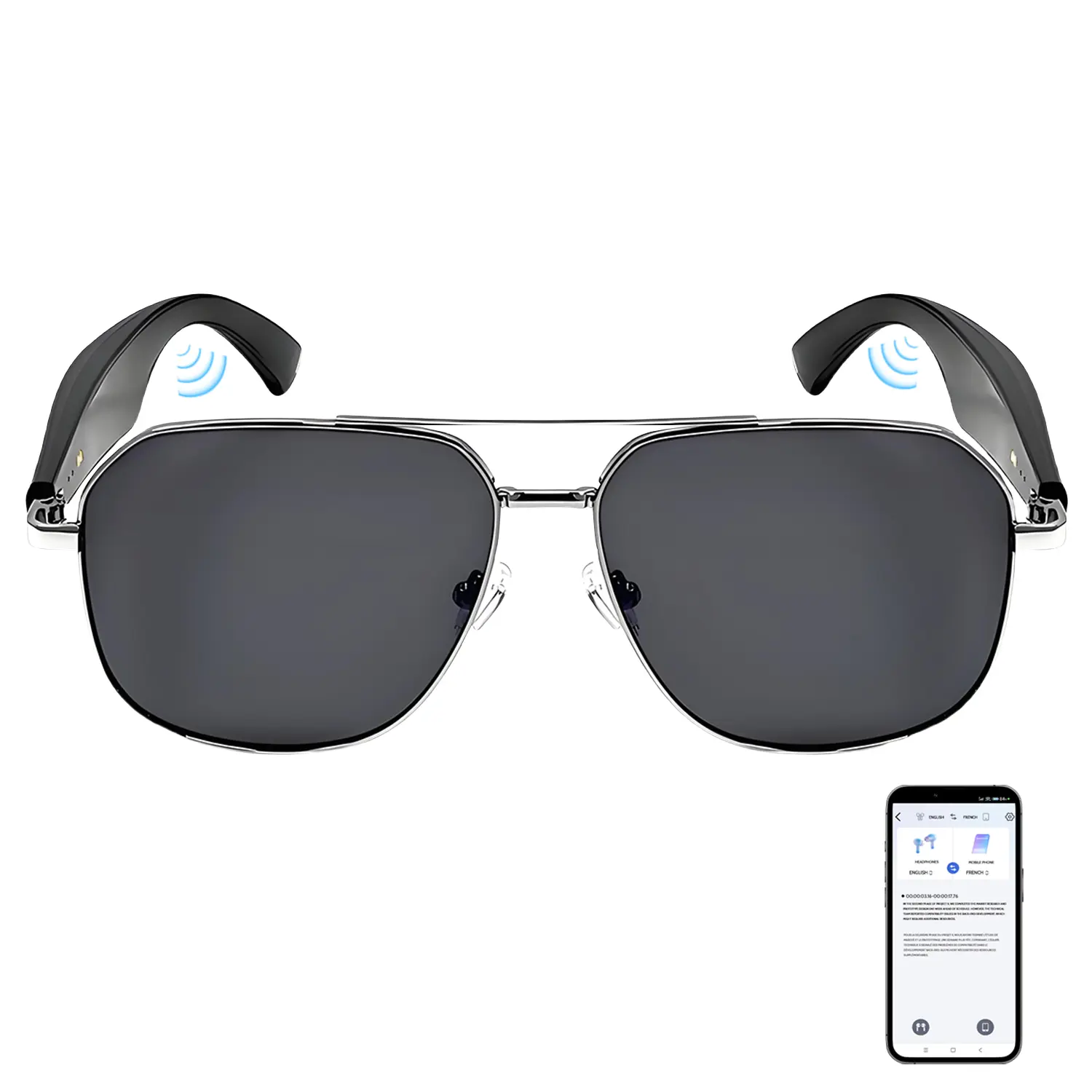 Smart Bluetooth-compatible Sunglasses for Men and Women, Wireless Speaker, Music Playback, UV Protection, Touch Control, Classic Retro Design, Multifunctional Audio Sunglasses