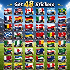 2026 Soccer Flag Stickers, Country Football Decals, Stadium Sports Sticker Pack, Laptop Water Bottle Fan Decals