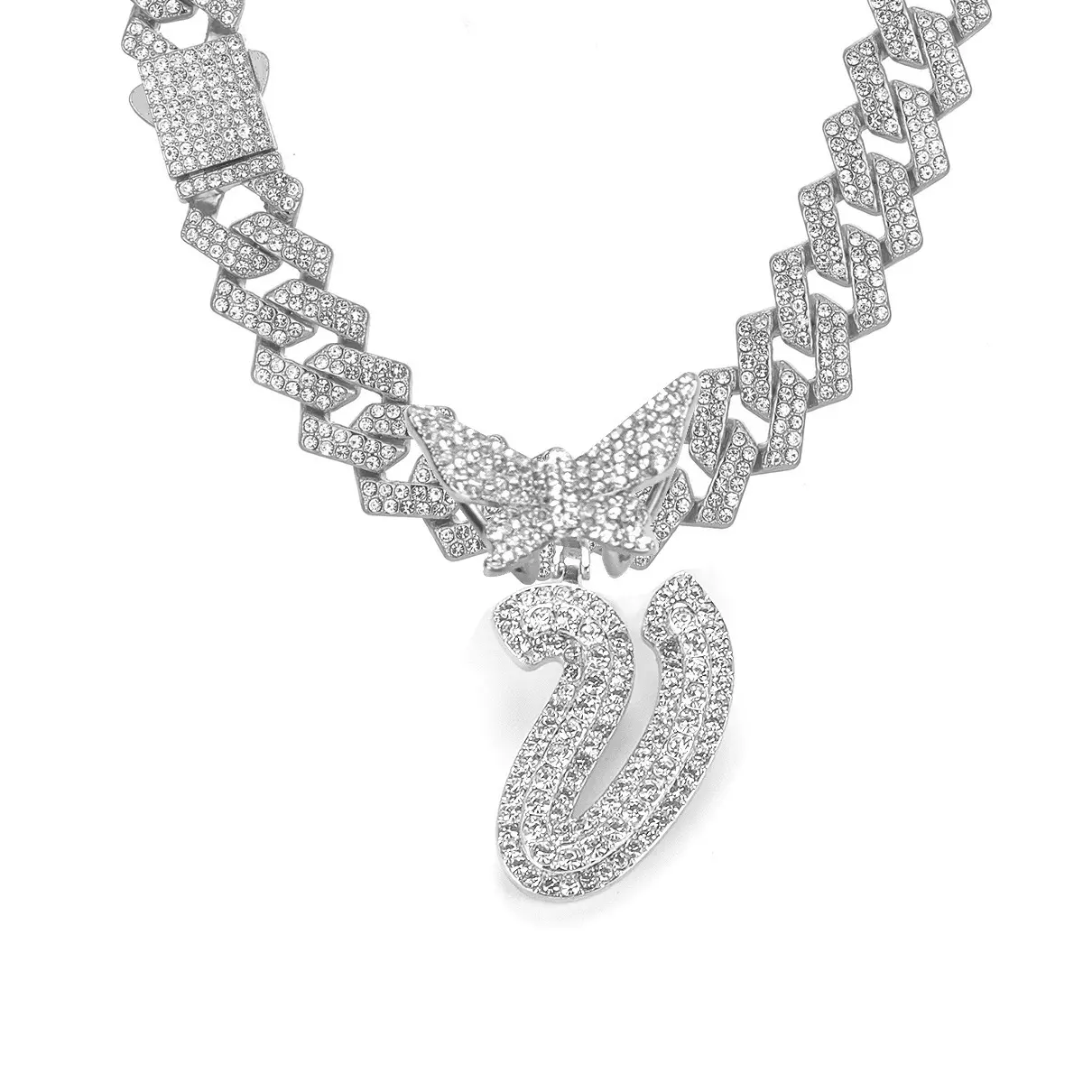 Silver letter necklace V