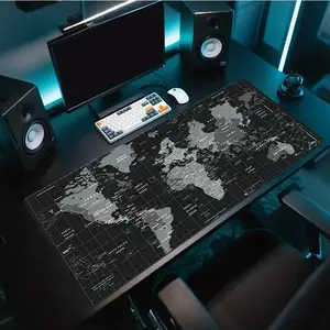 Large Black World Map Mouse Pad - Suitable for Gaming And Office Use with a Rubber Base, Perfect for Laptops, an Ideal Birthday Or Christmas Gift, Desktop Mouse Pad, Christmas Decoration